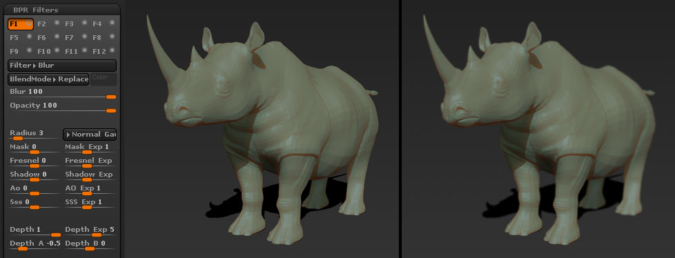Depth Cue effect using BPR Filter