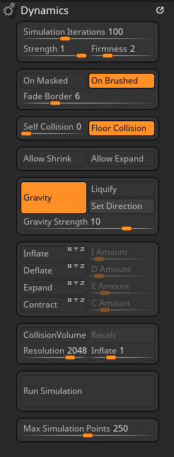 Dynamics palette