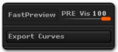 The PRE Viz slider, which defines the number of exported curves and the Export Curves button