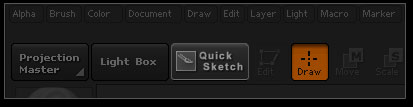 QuickSketch button at the top left of the interface