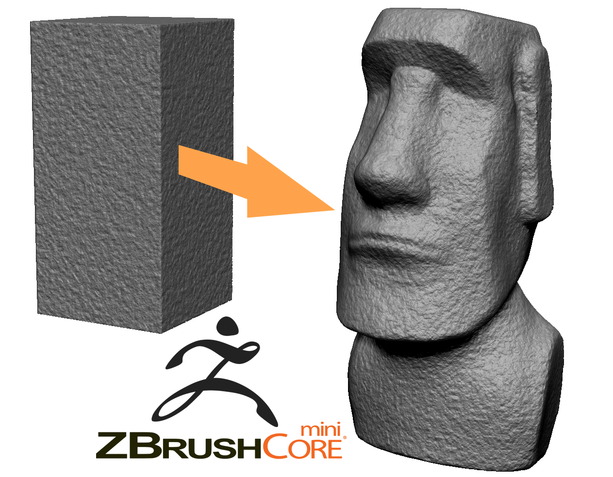 ZBrushCoreMini stone sculpt