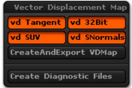 The Vector Displacement Map sub-palette, located in the Tool palette