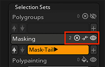 The set count and icons on the Masking row