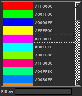 Swatches list